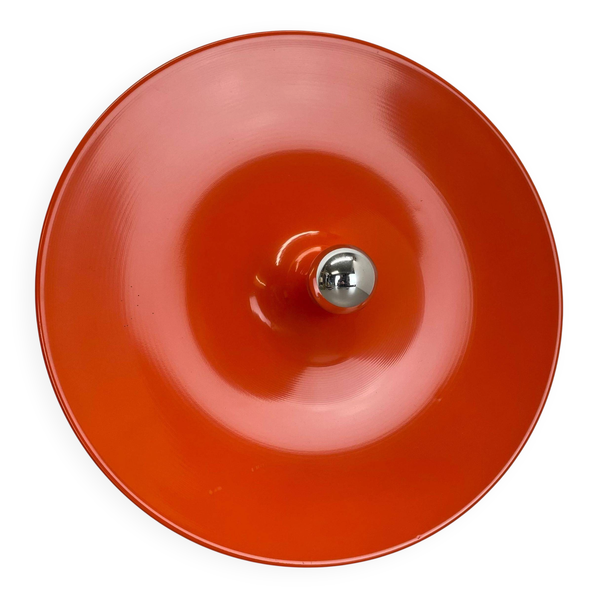 Rare Orange 50cm Charlotte Perriand Disc Wall Light by Staff, Germany 1970