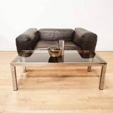 Roche Bobois armchair in brown leather