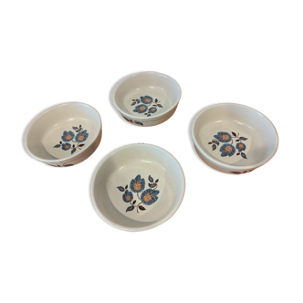 Set of 4 St Amand Sologne earthenware bowls