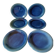 6 assiettes en grès émaillé – bleu cobalt & turquoise
