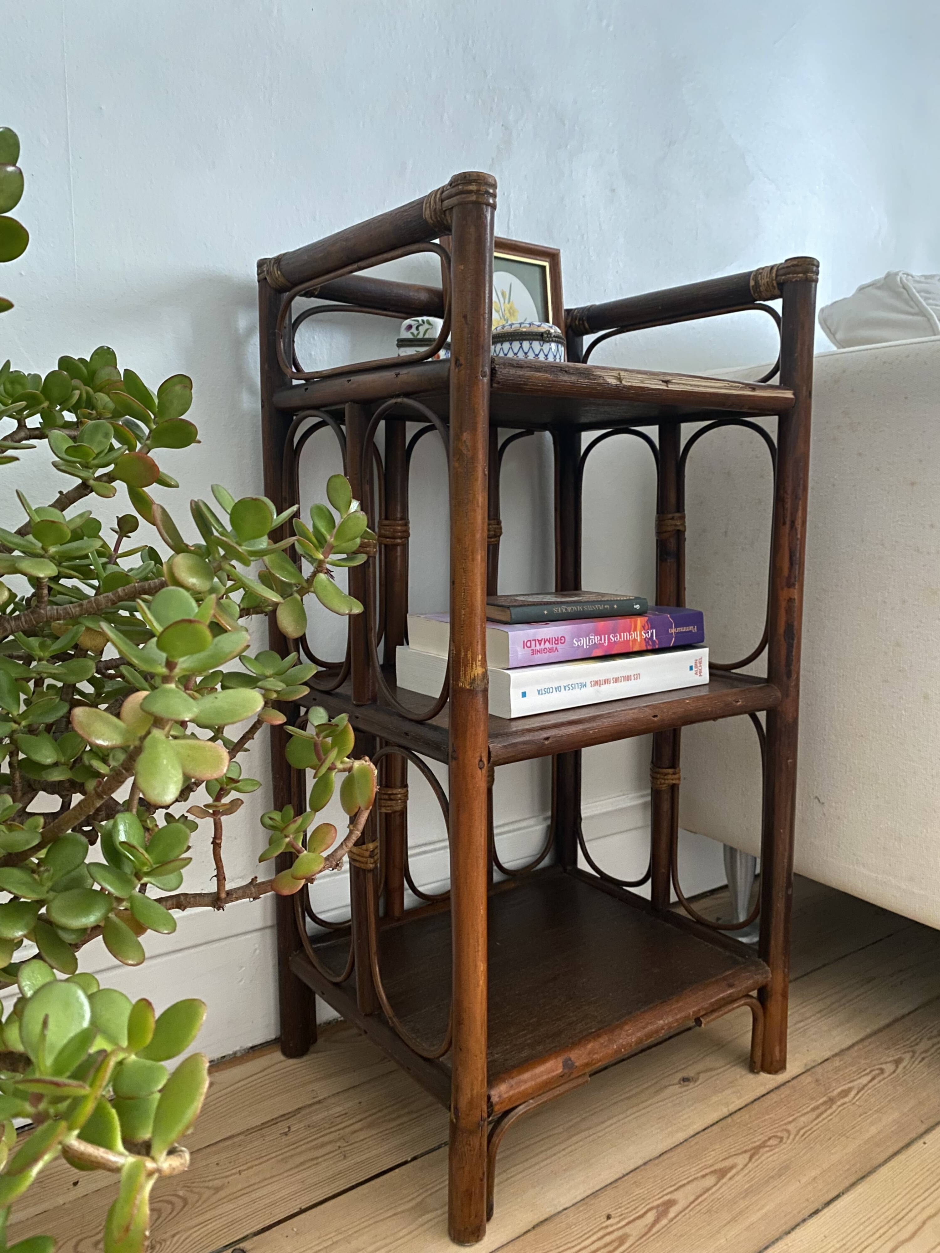 Occasional shelf bookcase in rattan