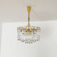 Gilded ice glass chandelier by J.T. Kalmar for Franken KG