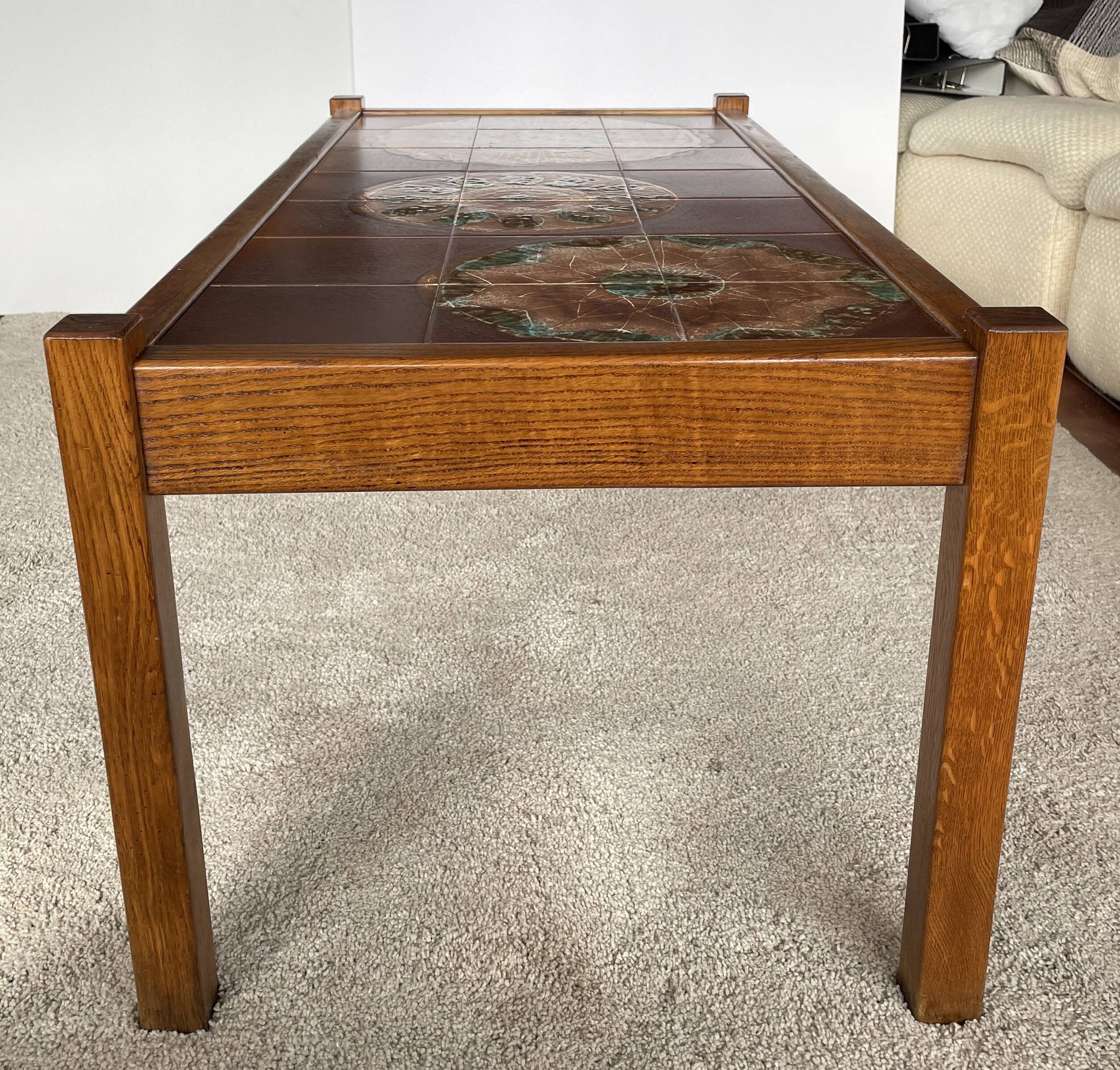 Coffee table in wood and ceramic attributed to Juliette Belarti alias Julien de Covemaeker