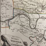 Old map of Pontoise and Gonesse
