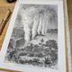 Victoria Falls, Africa. Printed illustration from 1866.