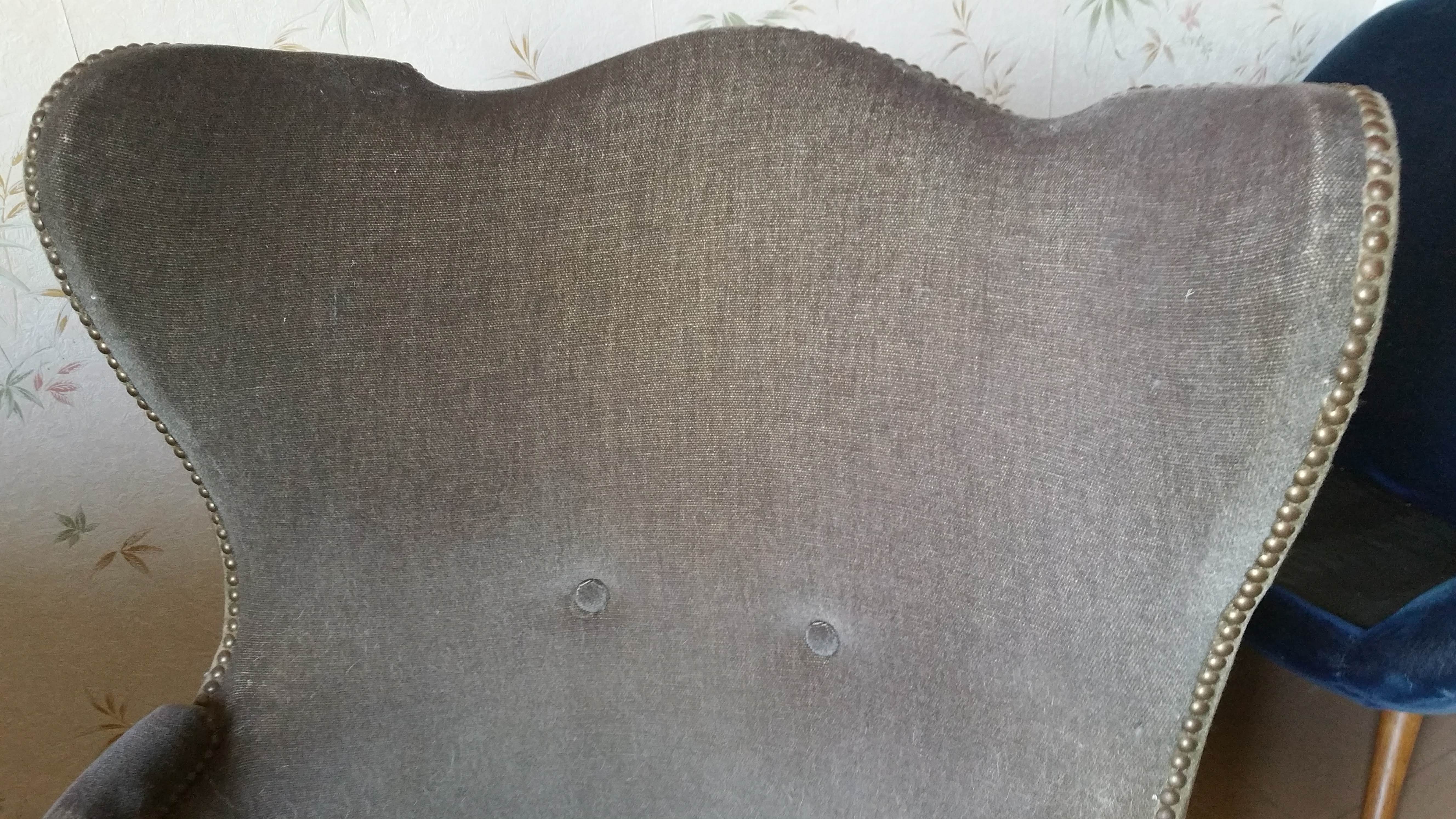 Pair of sculptural Bergère barrel armchairs