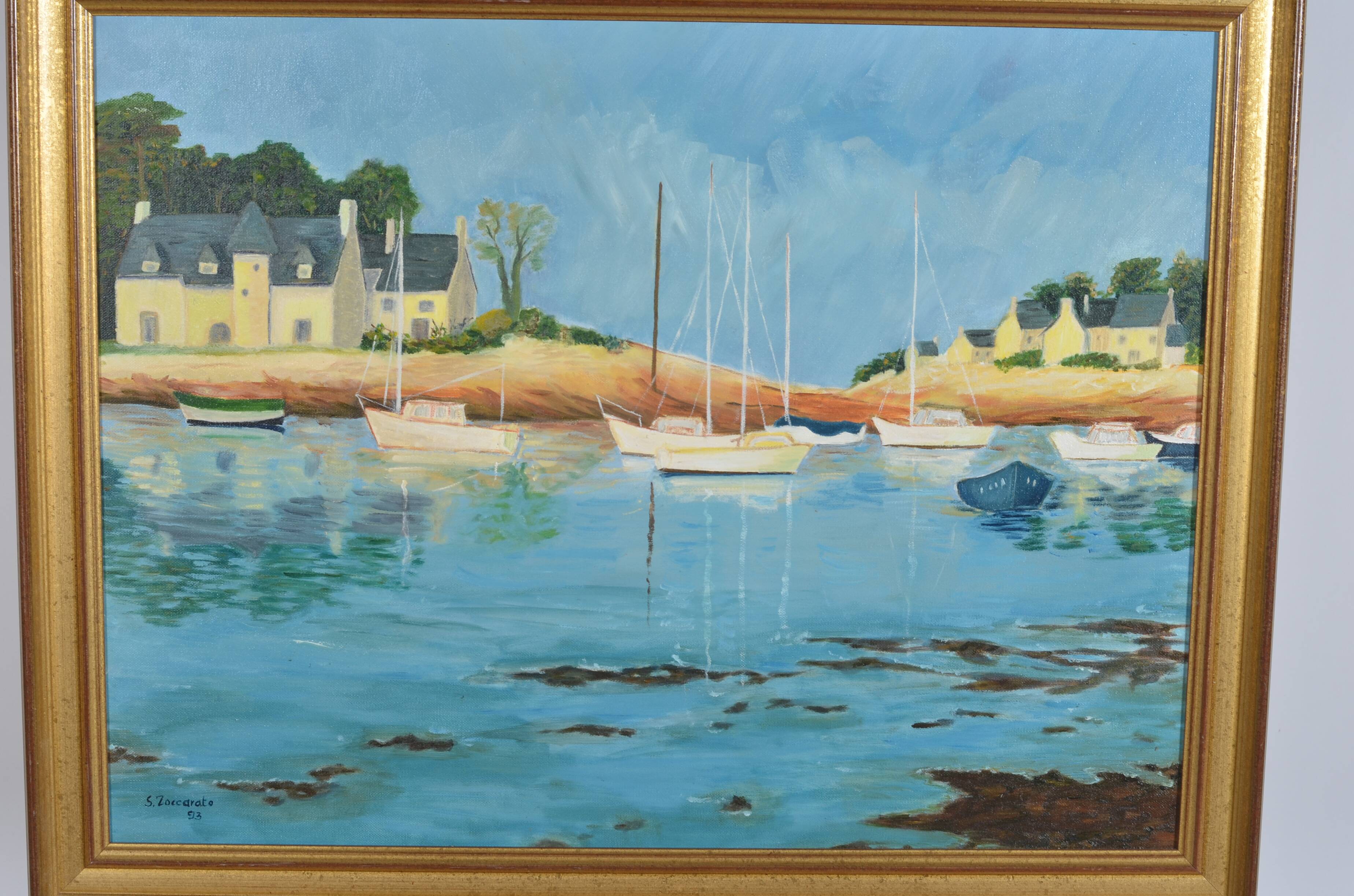 Oil on marine canvas