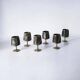 Abalone shell & alpaca shot glasses, set of 6, Mexico, 1970s