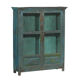 Showcase Library Patina Blue Piece of Origin Wood Old Teak 102x30x122cm