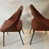 Duo of vintage barrel chairs