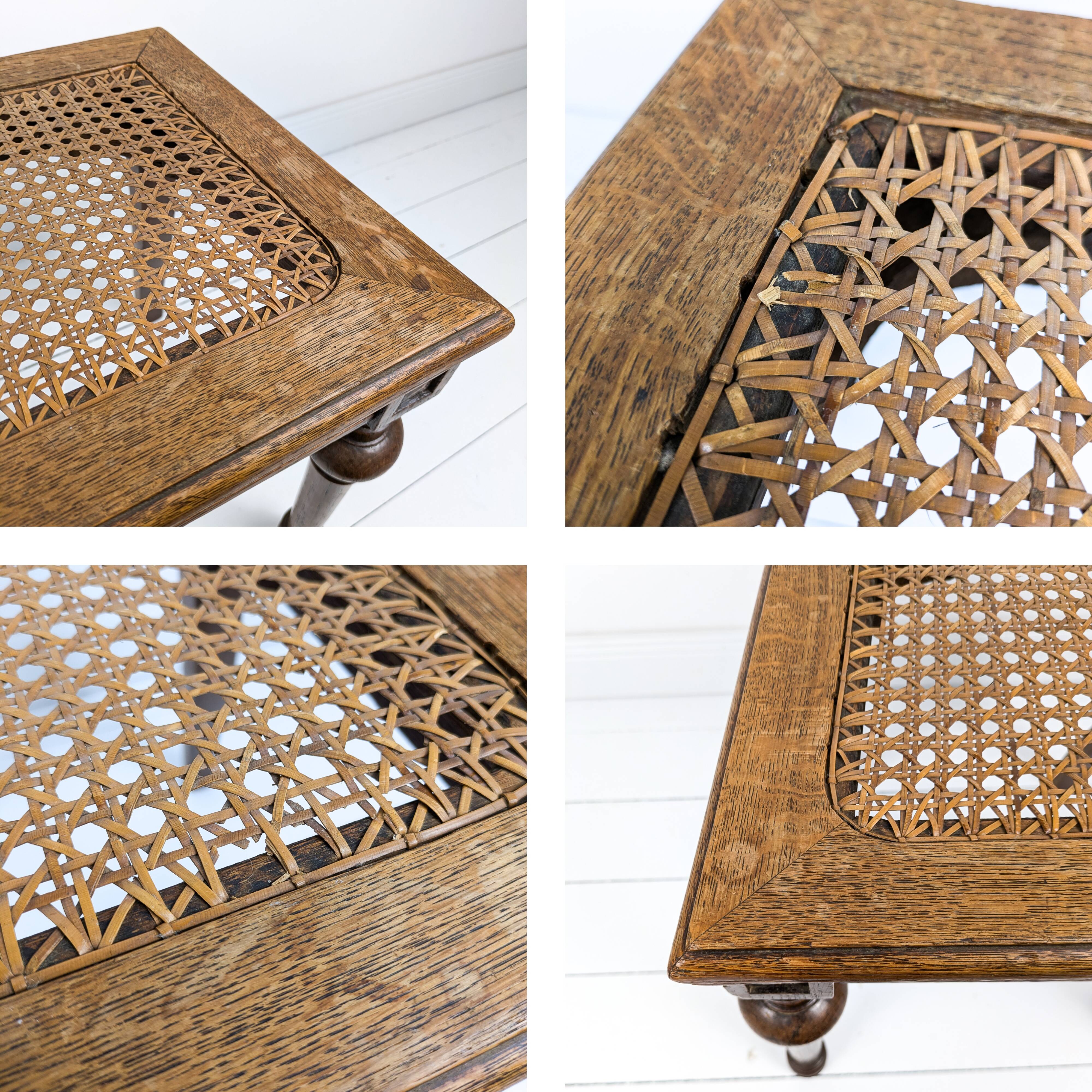 Tabouret vintage tressé viennois tourné table d'appoint vieux tabouret de piano banc de piano orneme