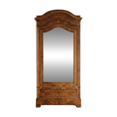 Antique oak linen cupboard with mirror