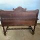 Oak desk and oak veneer feet turned Louis XIII style