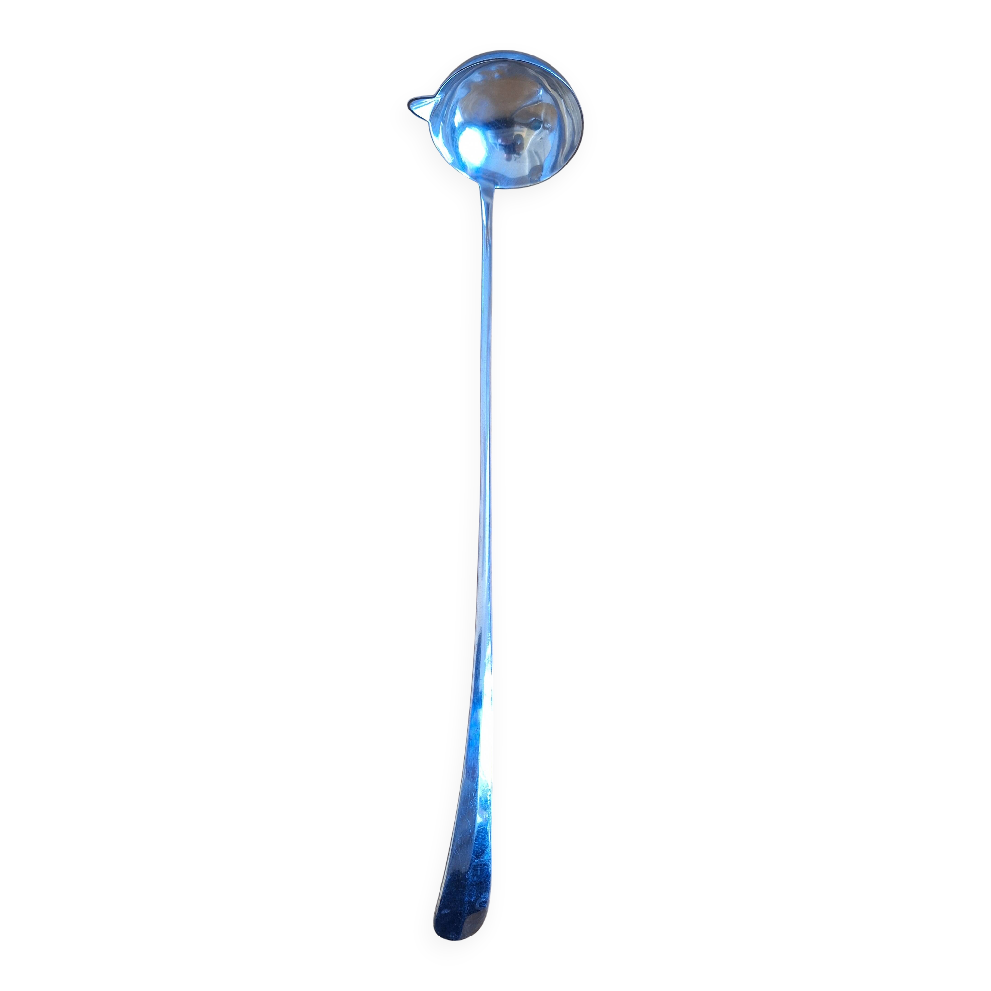 Small Ercuis ladle with silver-plated metal pouring spout