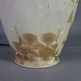 Designer vase ceramic glazed and iridescent vintage 80s