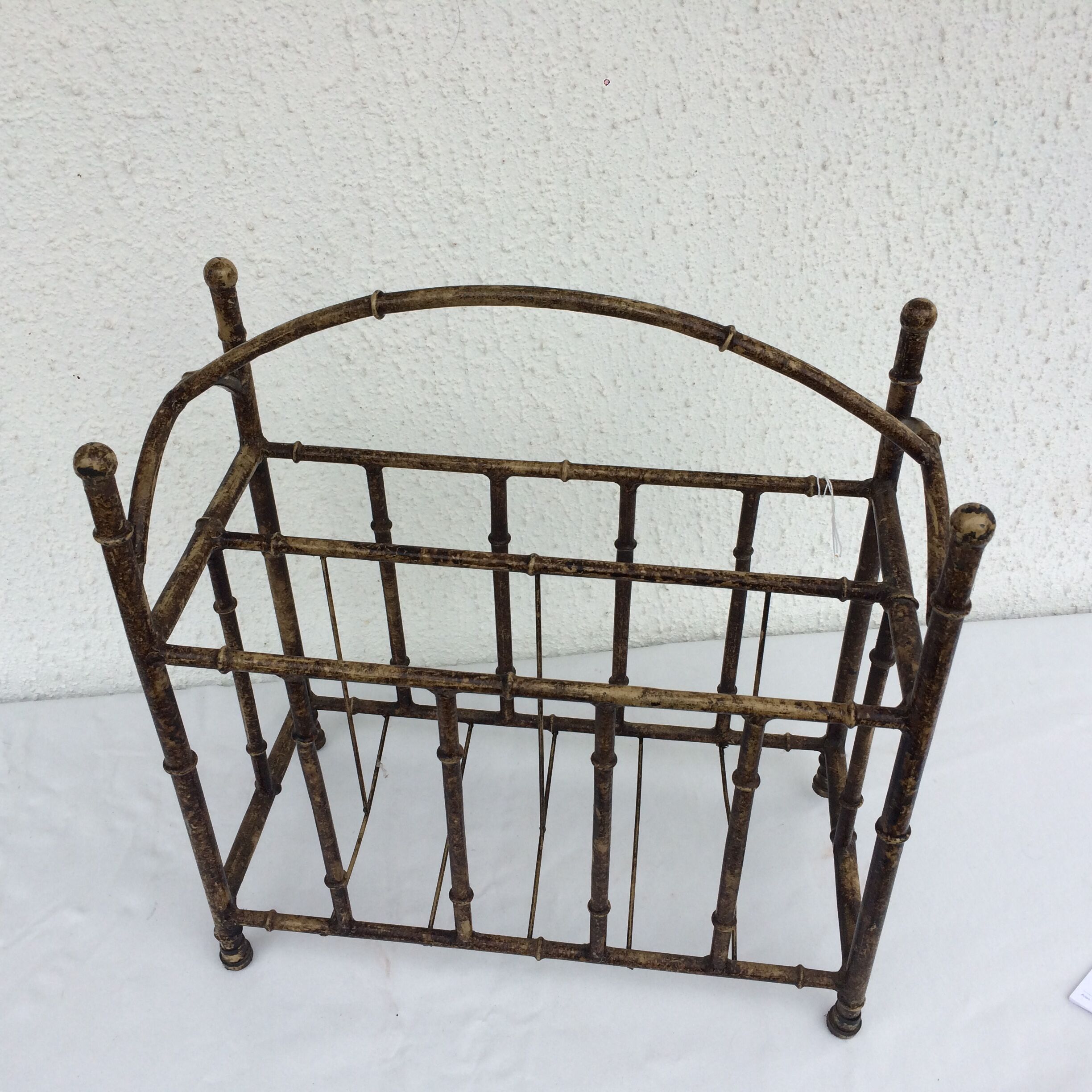 Bamboo effect magazine rack