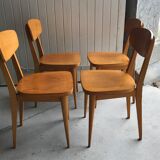 Set of four bistro chairs stamped Luterma