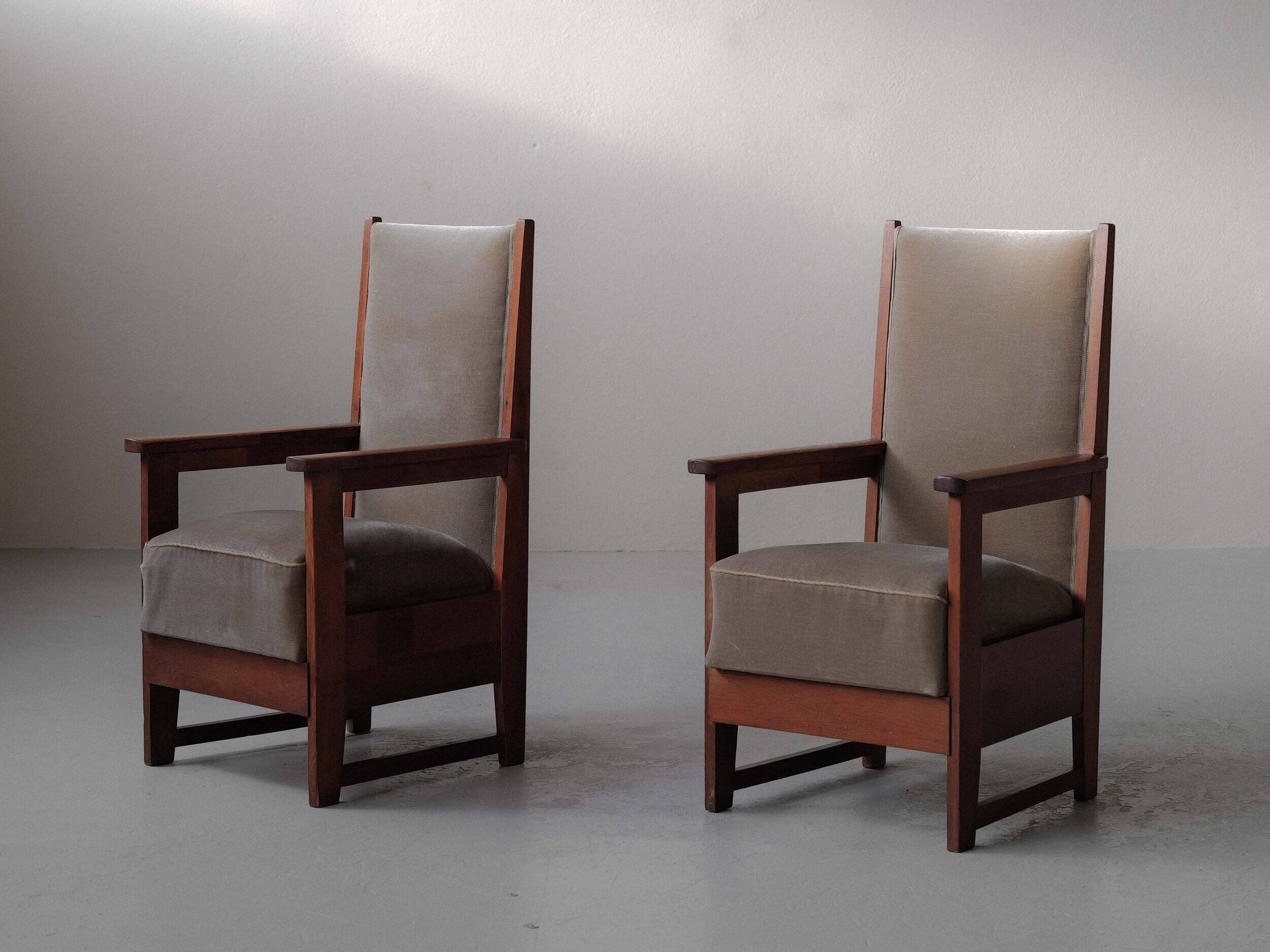 Pair of Art Deco armchairs – Amsterdam School, circa 1930