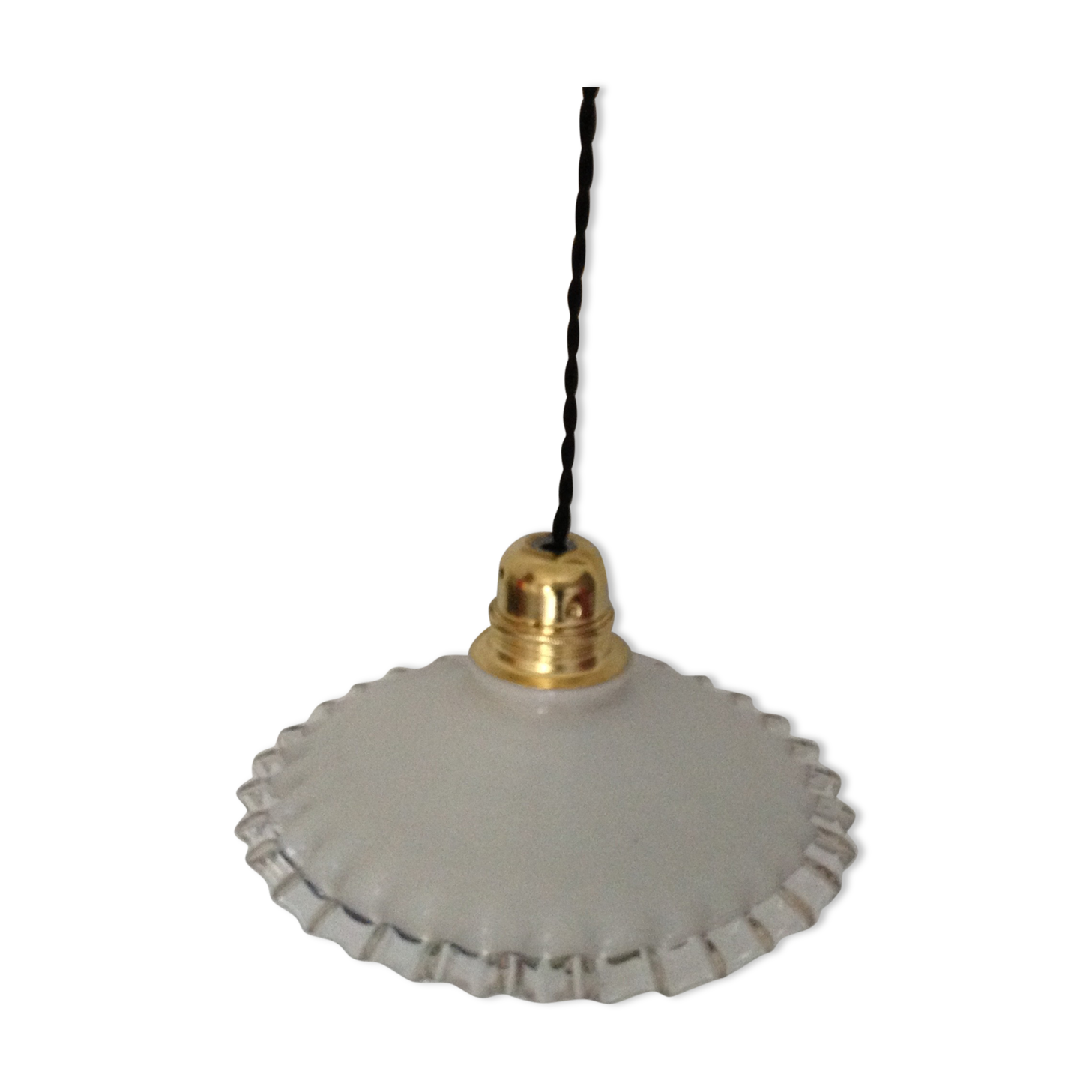 Suspension en opaline blanche