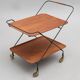 Desserte trolley scandinave à roulettes en métal et bois
