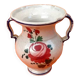 1950s Small baluster-shaped Italian ceramic vase with floral decoration