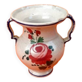 1950s Small baluster-shaped Italian ceramic vase with floral decoration