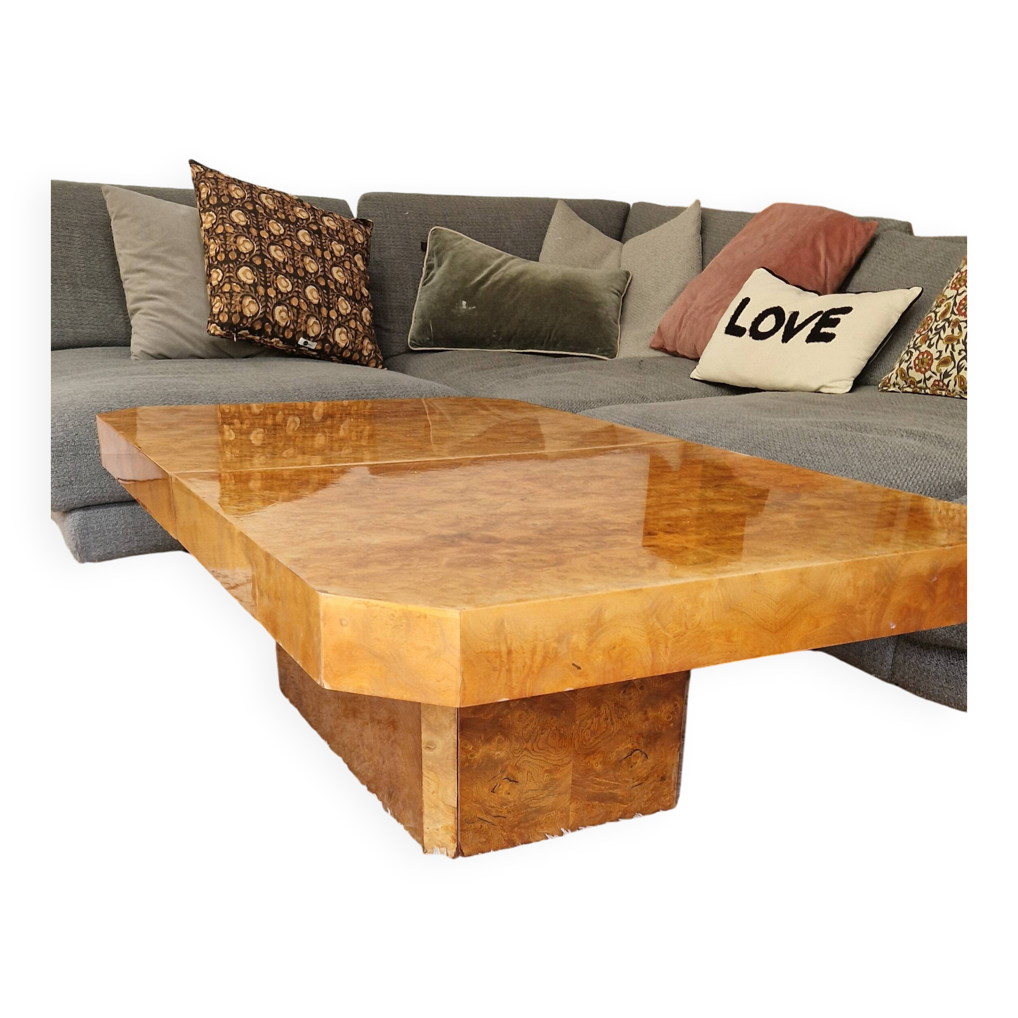 Elm burl coffee table, 1970