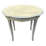Bolster one drawer eggshell color cracked effect side table 1970