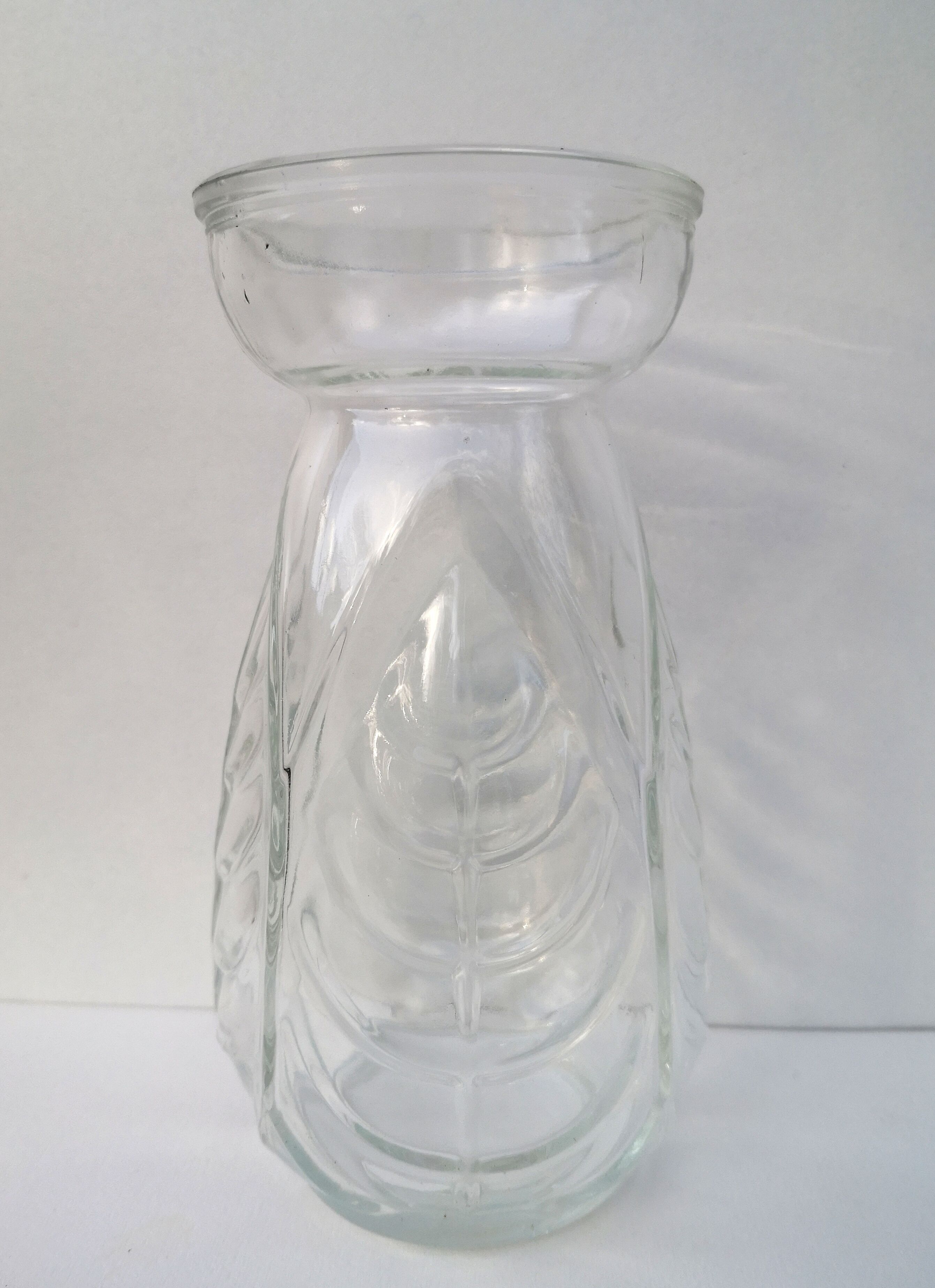 Bulb vase, hyacinth, pressed glass, molded