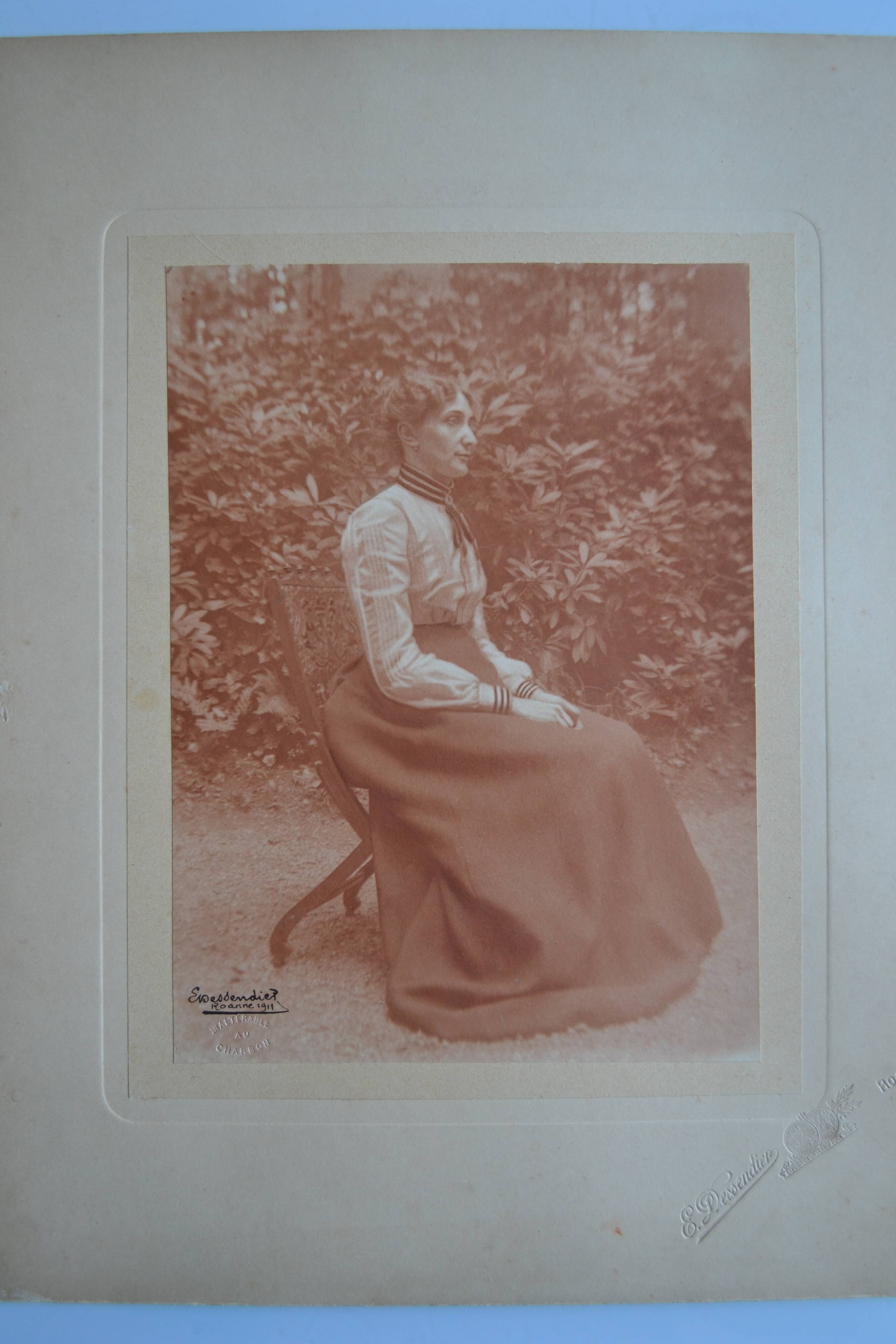 Old albumen print photo by Émile Dessendier in Roanne in 1911