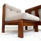 Guilleumas armchair. Upholstered in raw. Spain 70s