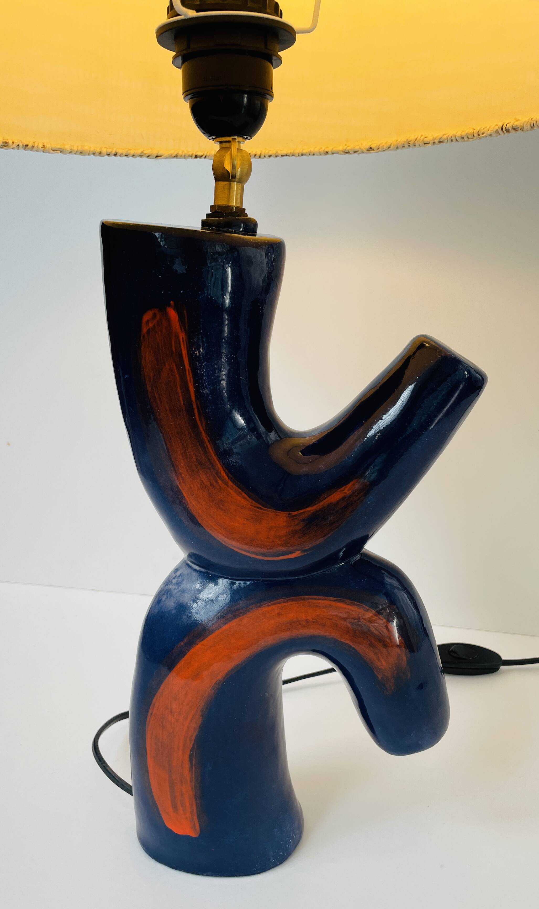 Ceramic lamp, free form, sculptural, 1960-70, Vallauris style.