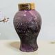 Small vase in Limoges porcelain – speckled purple decoration – Painted by Ma