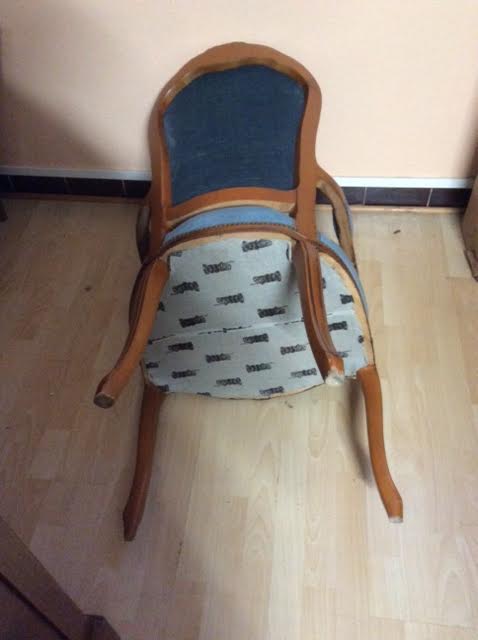 Velvet bedroom armchair