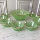 Set of 8 small bowls and a green granita bowl 60s-70s