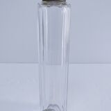Three Art Deco crystal chrome glass bottles