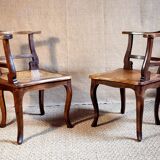 Pair of 1900 living room armchairs with bistro seating