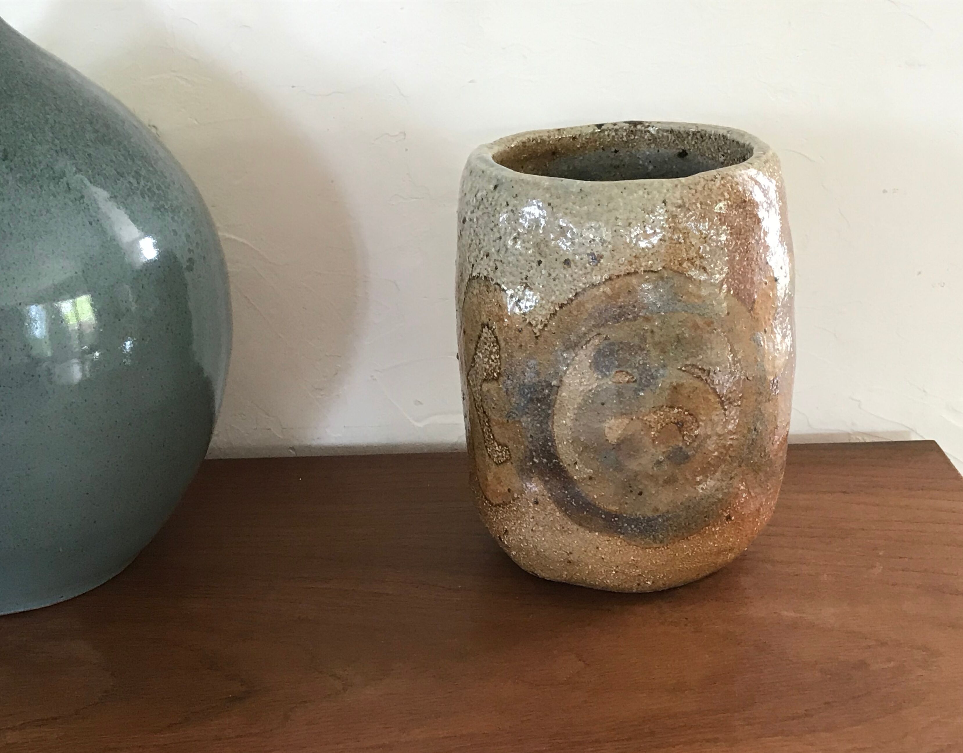 Glazed sandstone vase