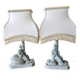 2 enamelled porcelain lamps