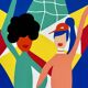 Art poster, signed and numbered by the artist, Couleurs et Fête