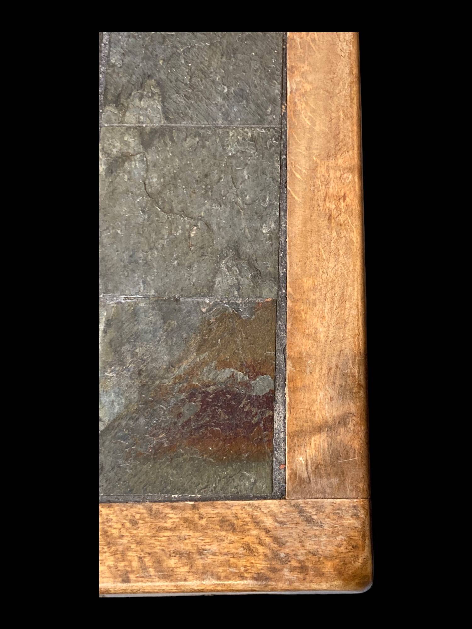 Wood and stone coffee table