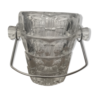 Vintage ice bucket in chiseled glass