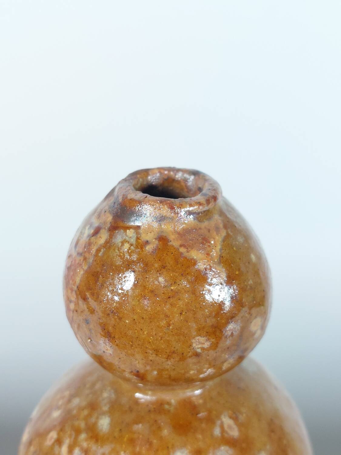 Small vintage one if a kind ceramic vase sphere decor