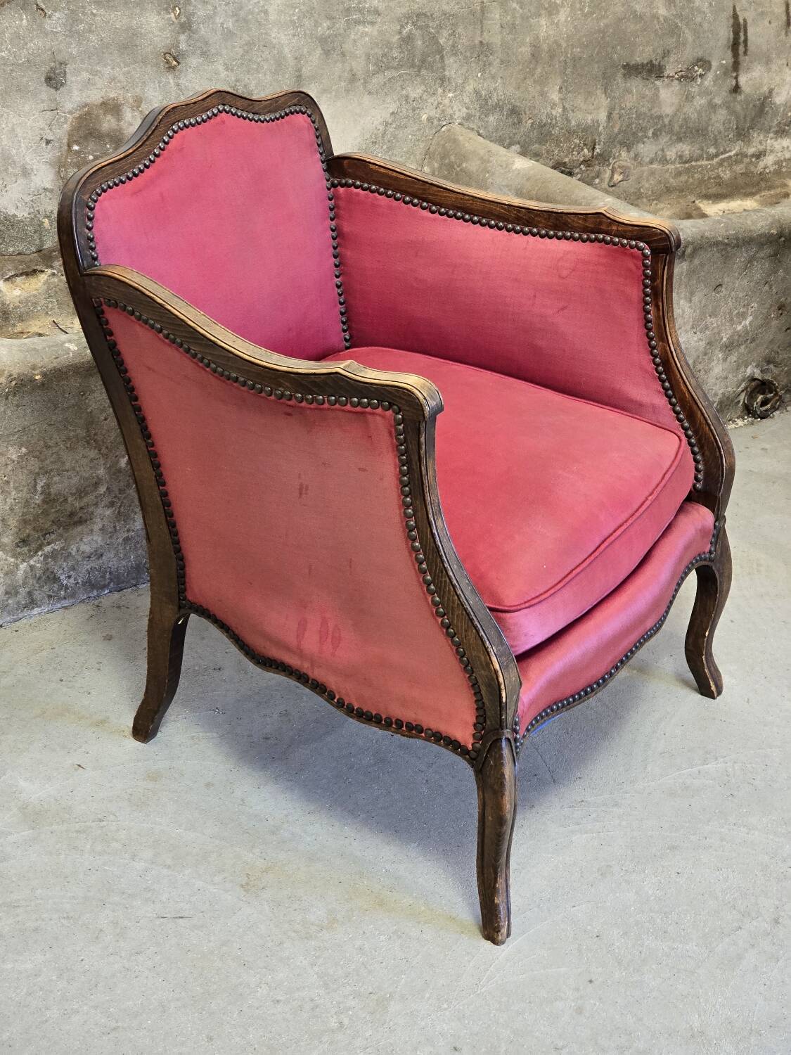 Pair of Louis XV style bergere chairs