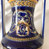 Renaissance decorated earthenware amphora vase from Gien