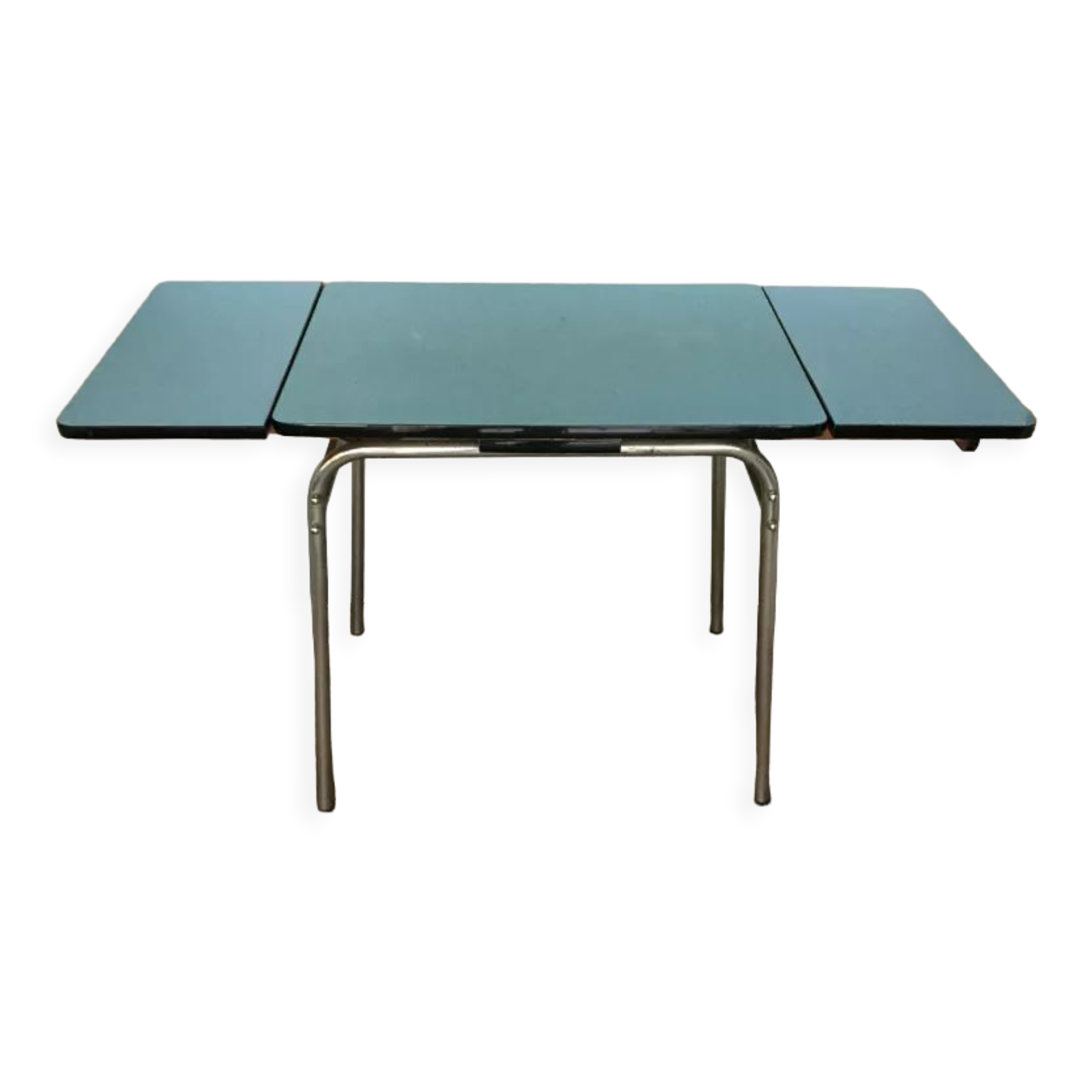 Vintage table in pool blue formica