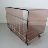 Table Hifi range vinylroche Bobois in 70s plexiglass