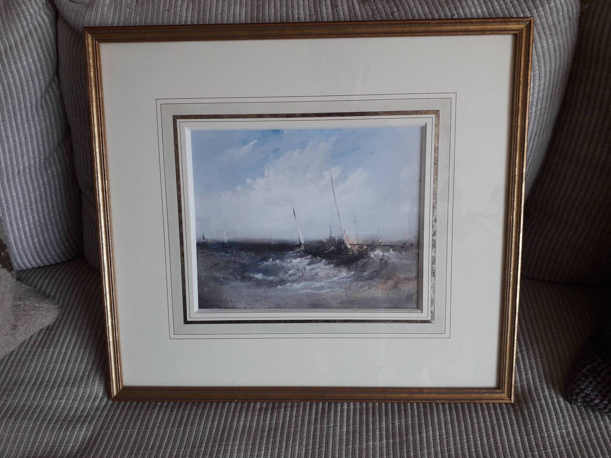 Tableau ancien représentant une marine