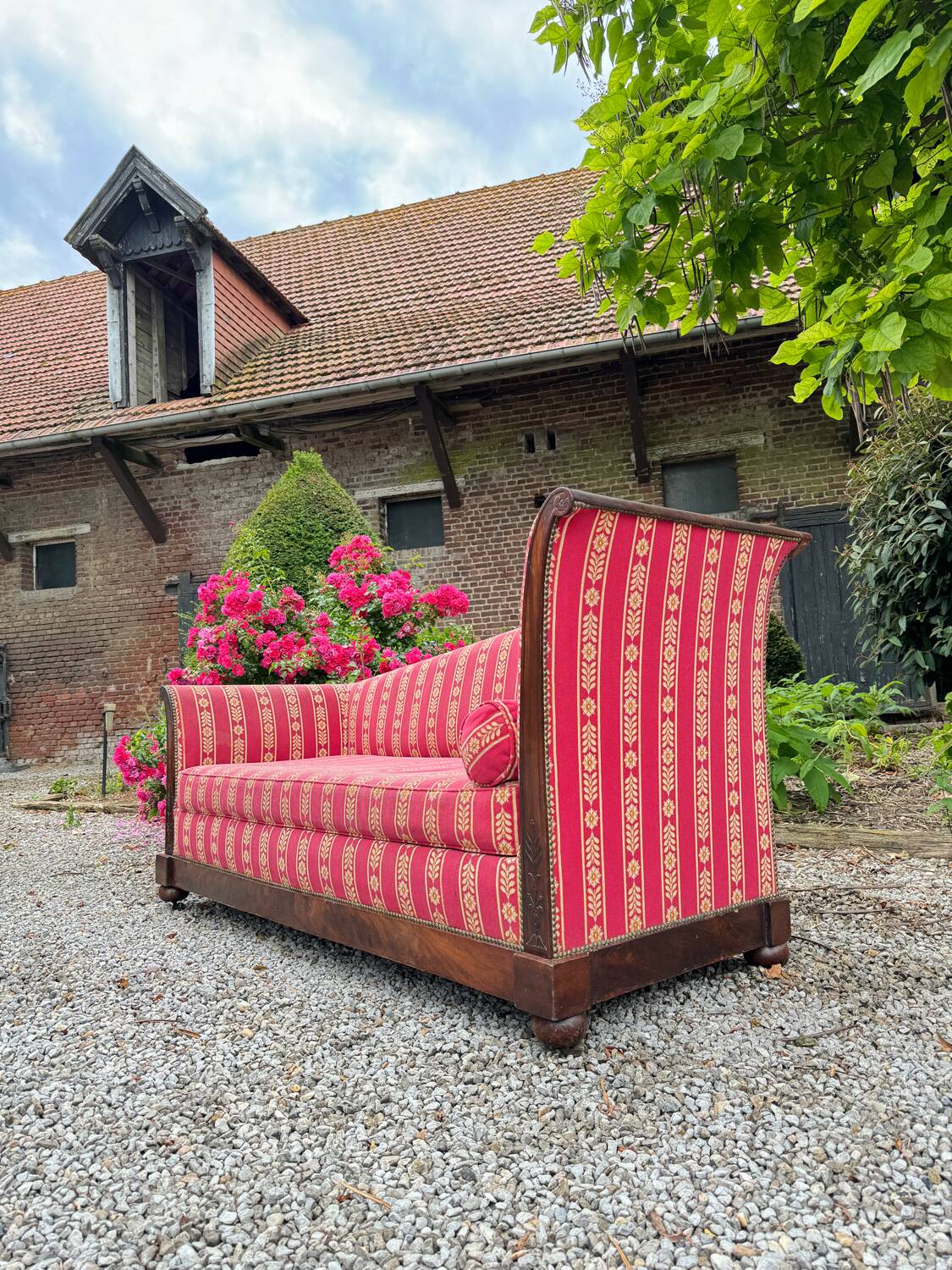 Sofa bench called apple tree in mahogany from the empire period, 19th century