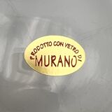 Murano glass 70s vase - mid century modern decor - vintage fume glass made in italy